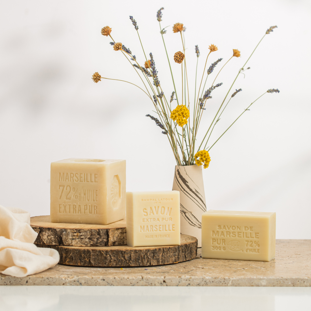 Lot of 3 Marseille soaps made with vegetable oils