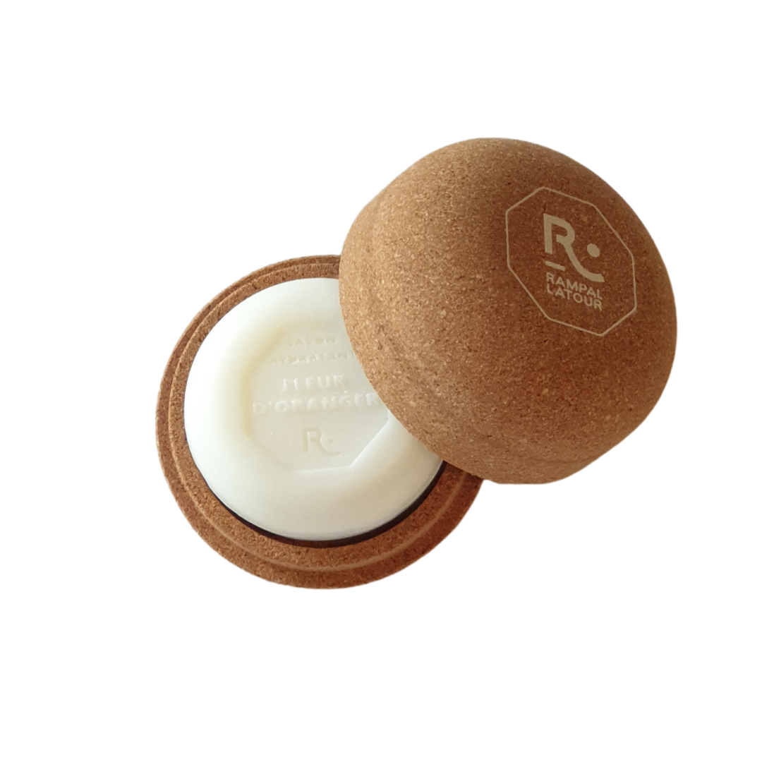 Round cork soap dish