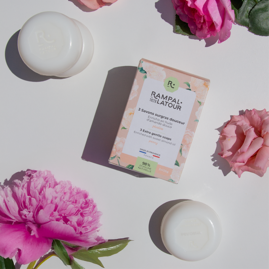 Savon rond 125g x3 pivoine