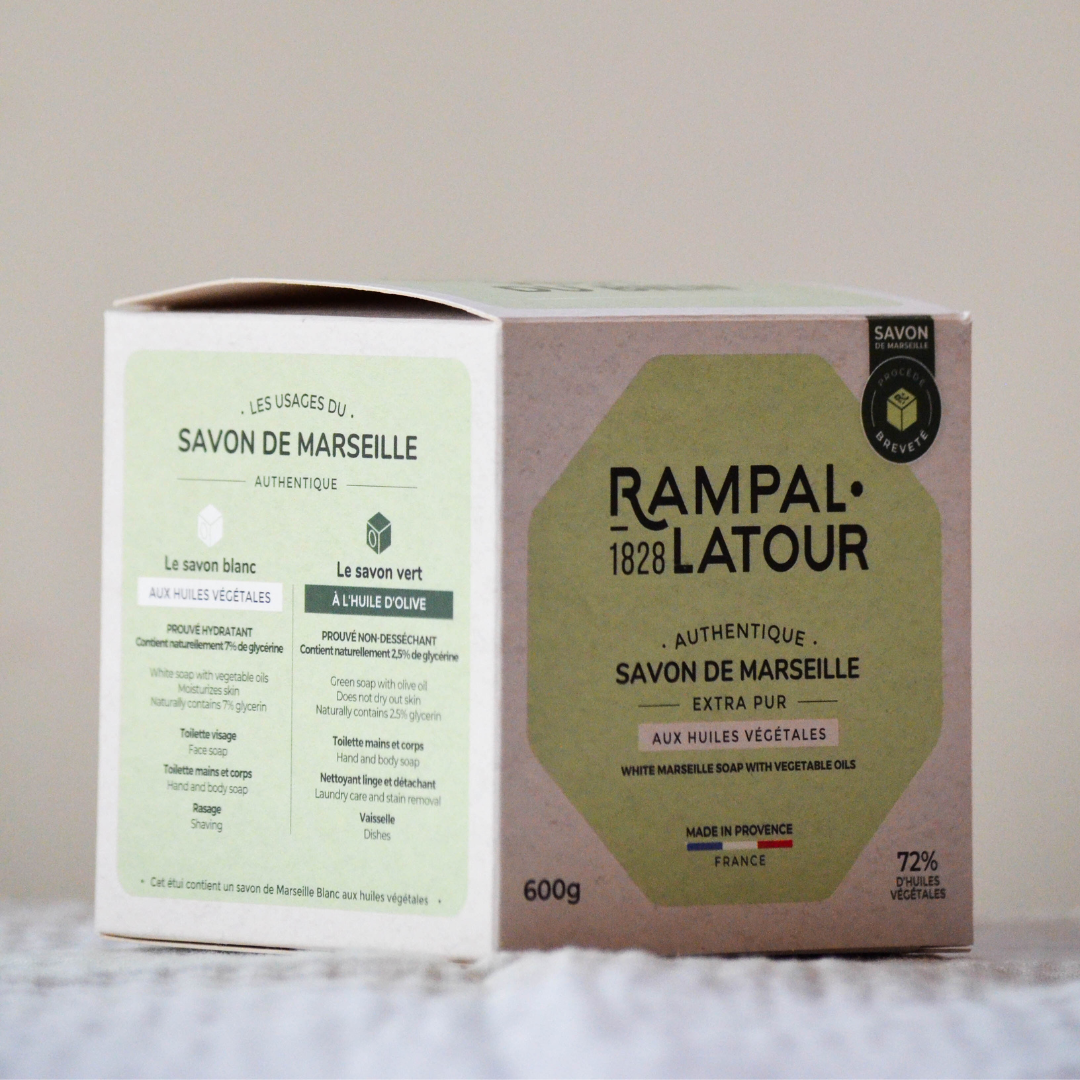 Savon de Marseille cube 600g, blanc en étui