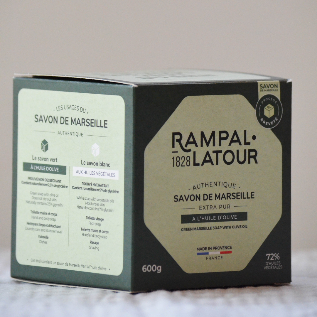 Savon de Marseille cube 600g, vert en étui