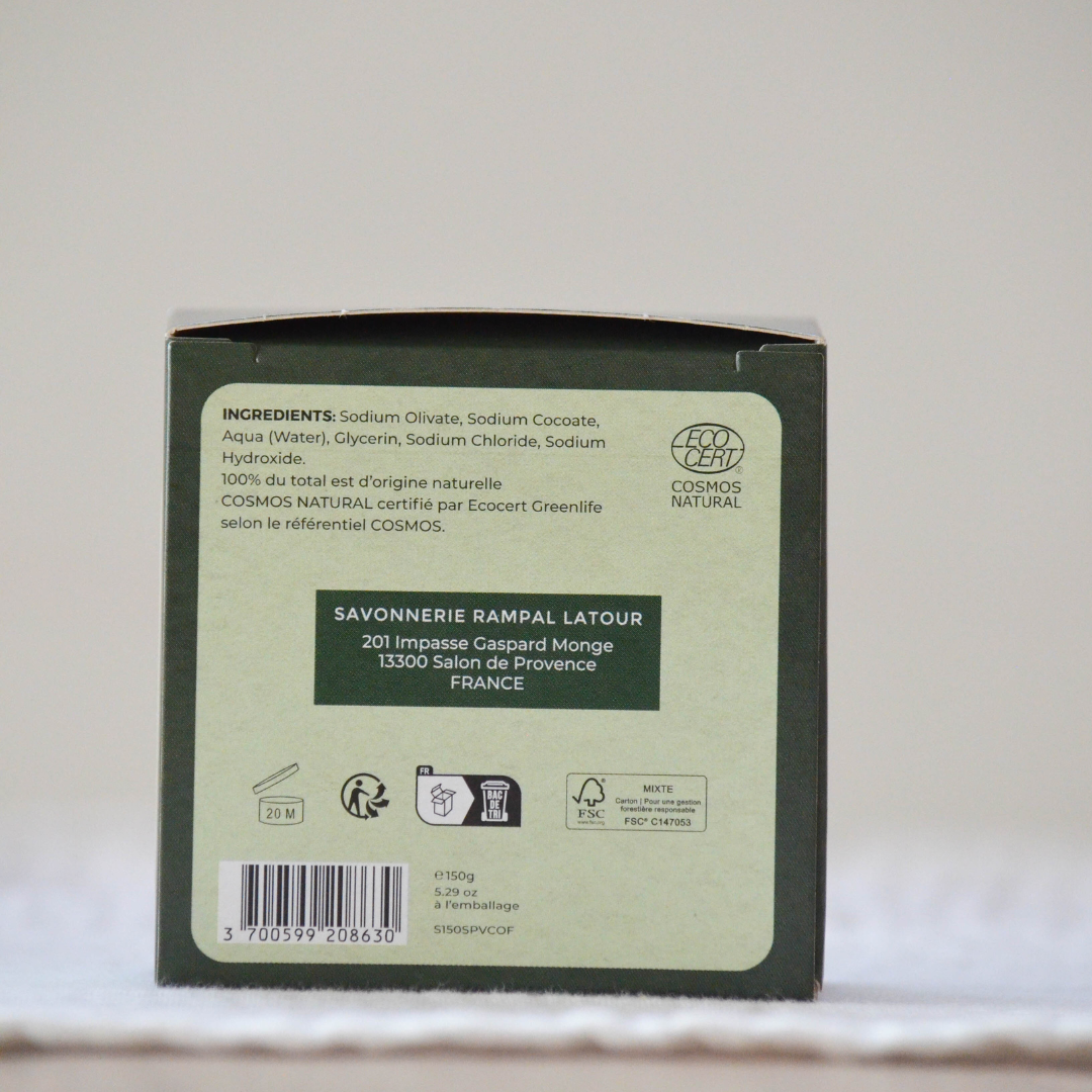 Savon de Marseille carré 150g, vert en étui