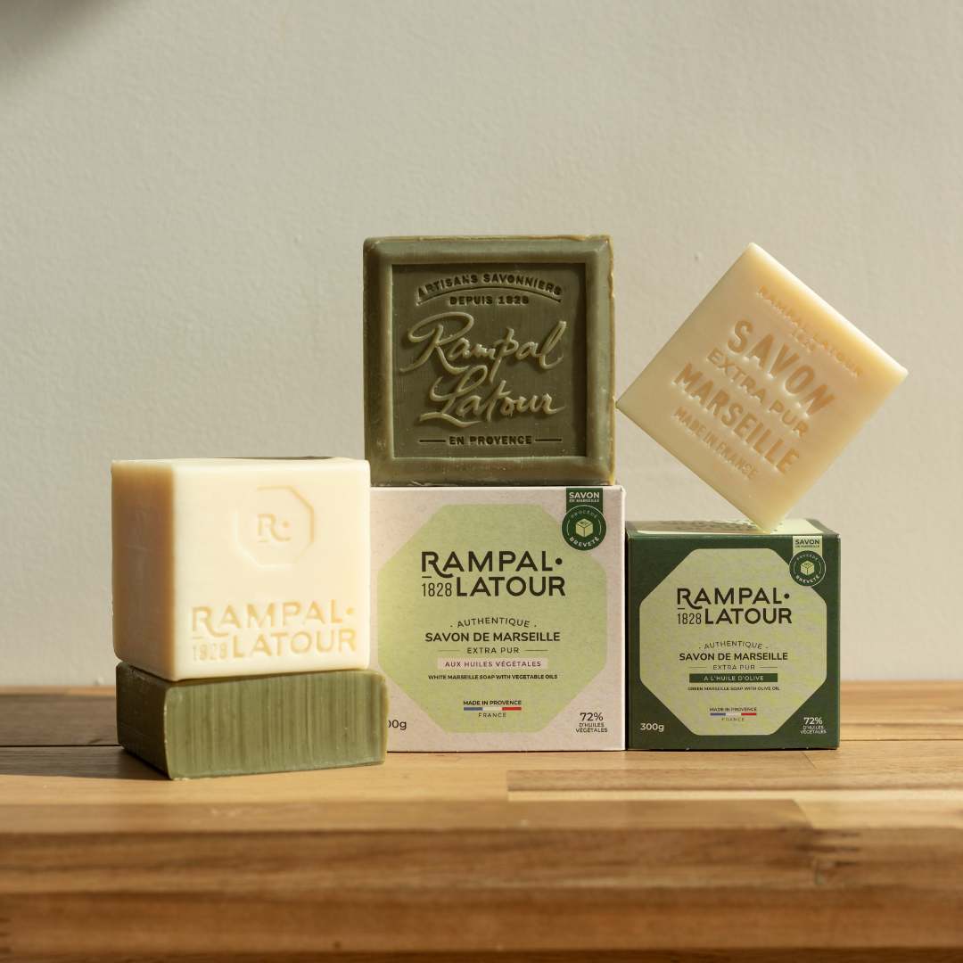 Savon de Marseille cube 300g, blanc en étui