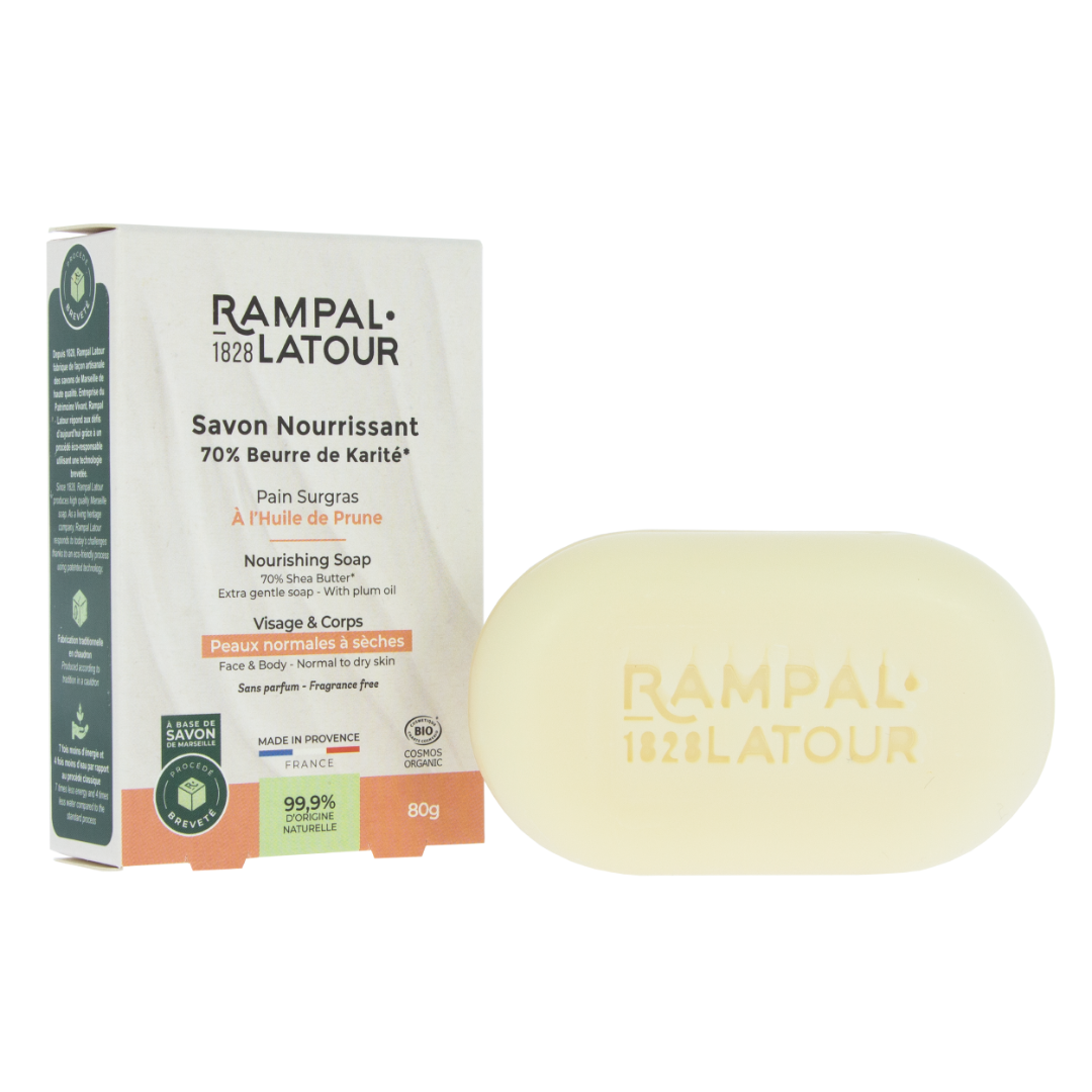 Nourishing Marseille soap, certified organic, 80g