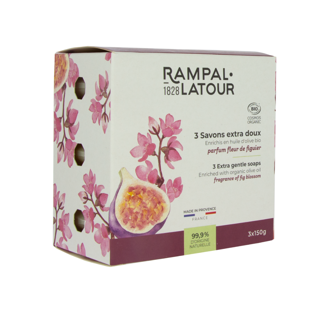 Savons surgras certifiés bio fleur de figuier 3x150g - Cosmos Organic
