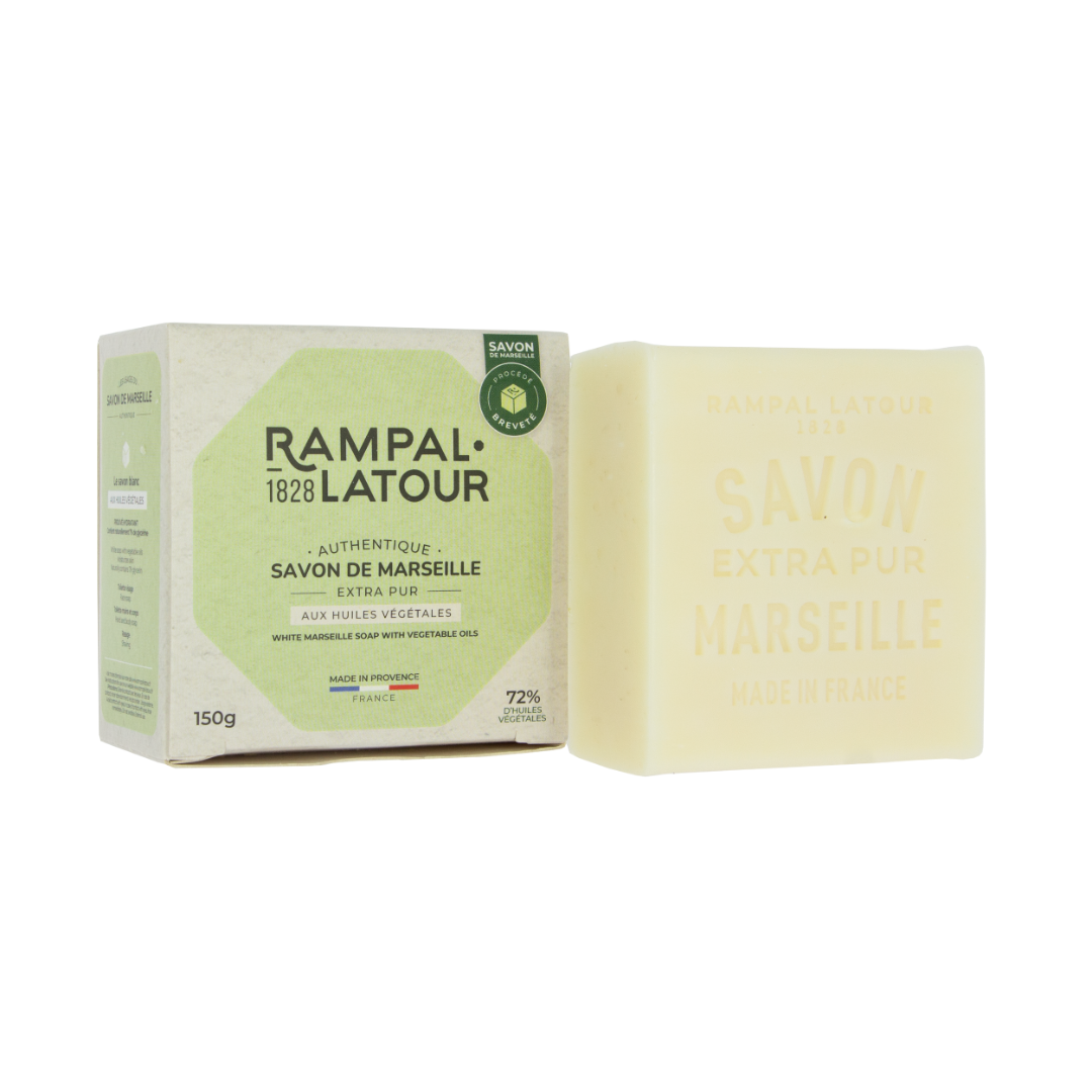 Savon de Marseille carré 150g, blanc en étui