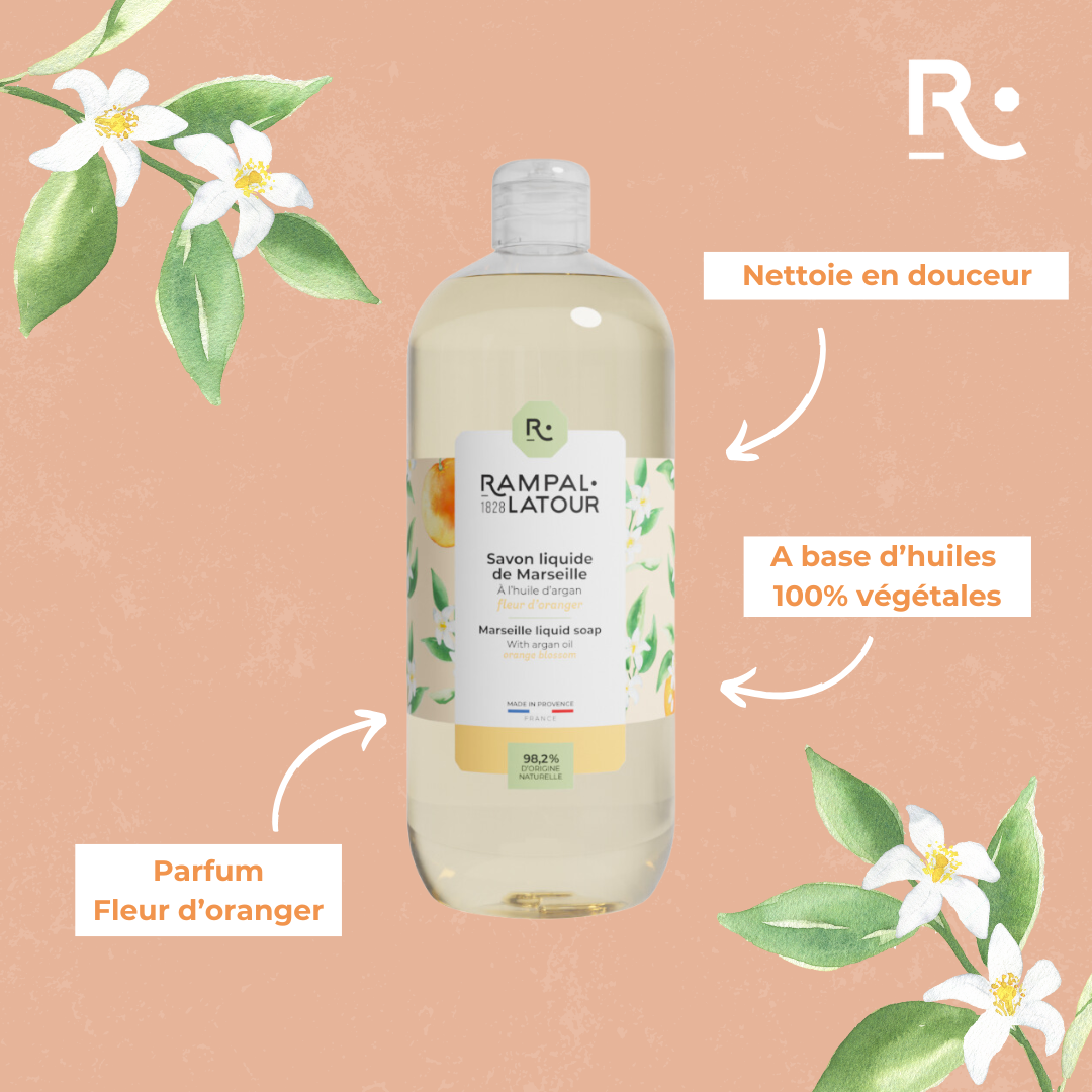 Liquid Marseille soap, orange blossom 1L