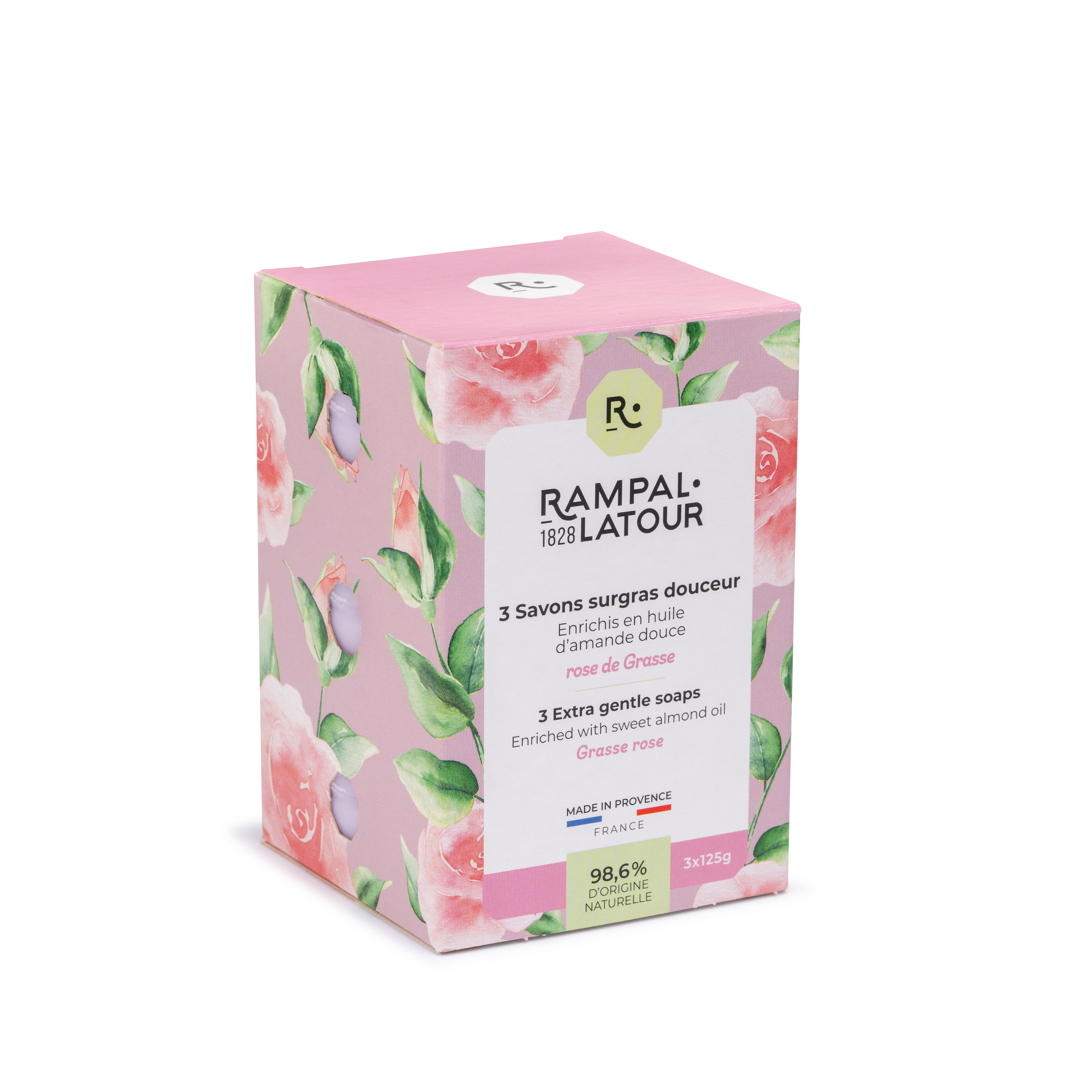 Grasse Rose Superfat Soap 3x125g