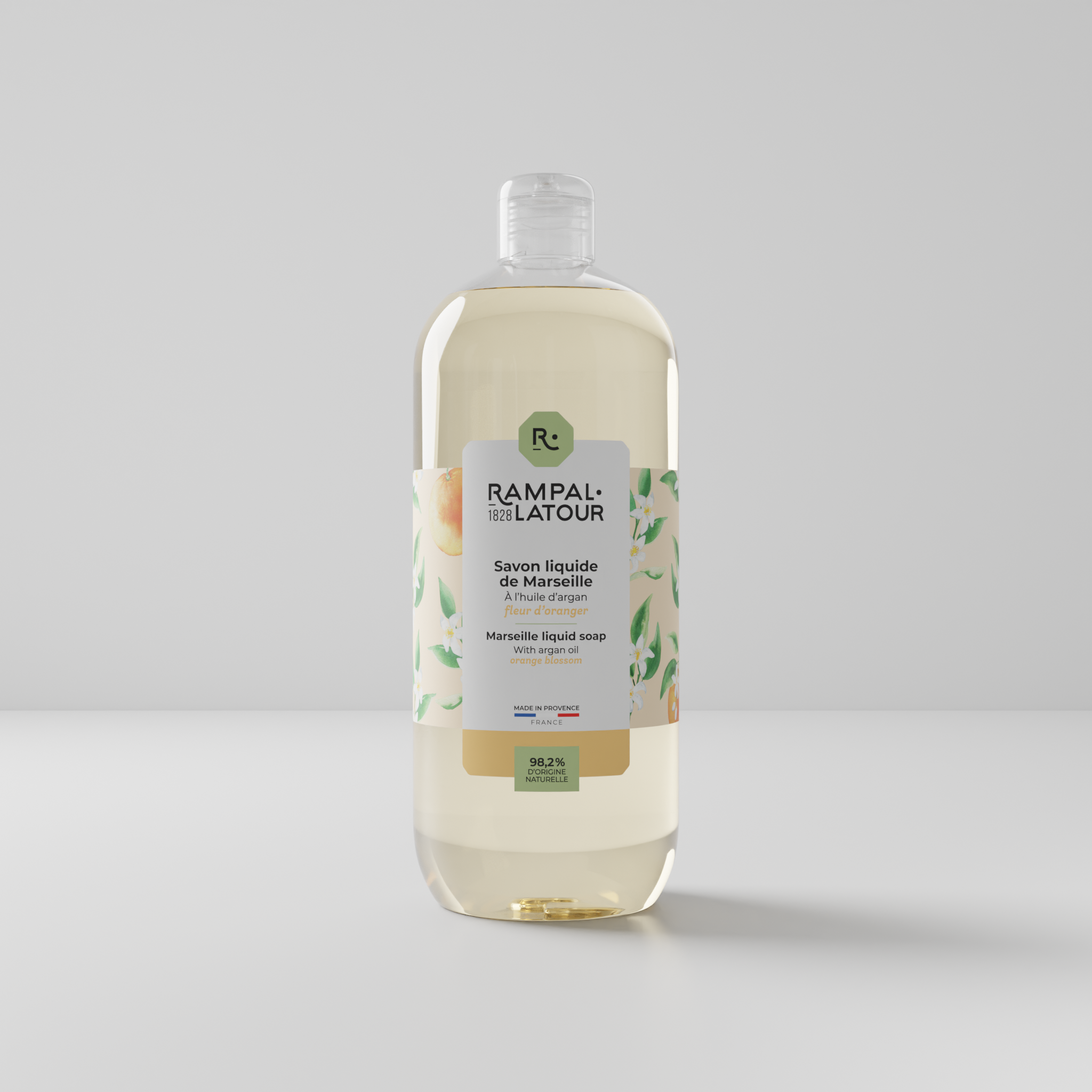 Set of Marseille liquid soap with orange blossom + refill