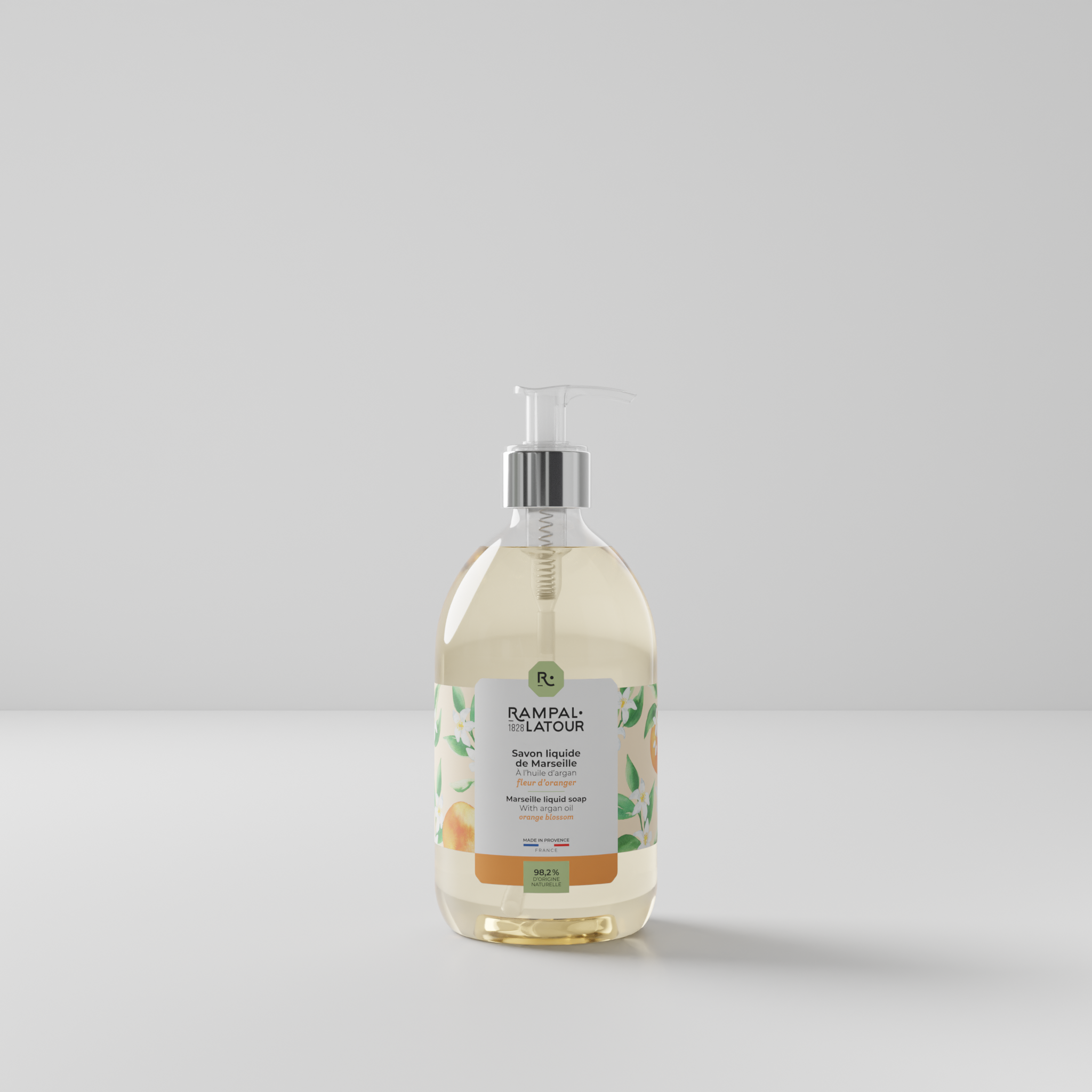Set of Marseille liquid soap with orange blossom + refill