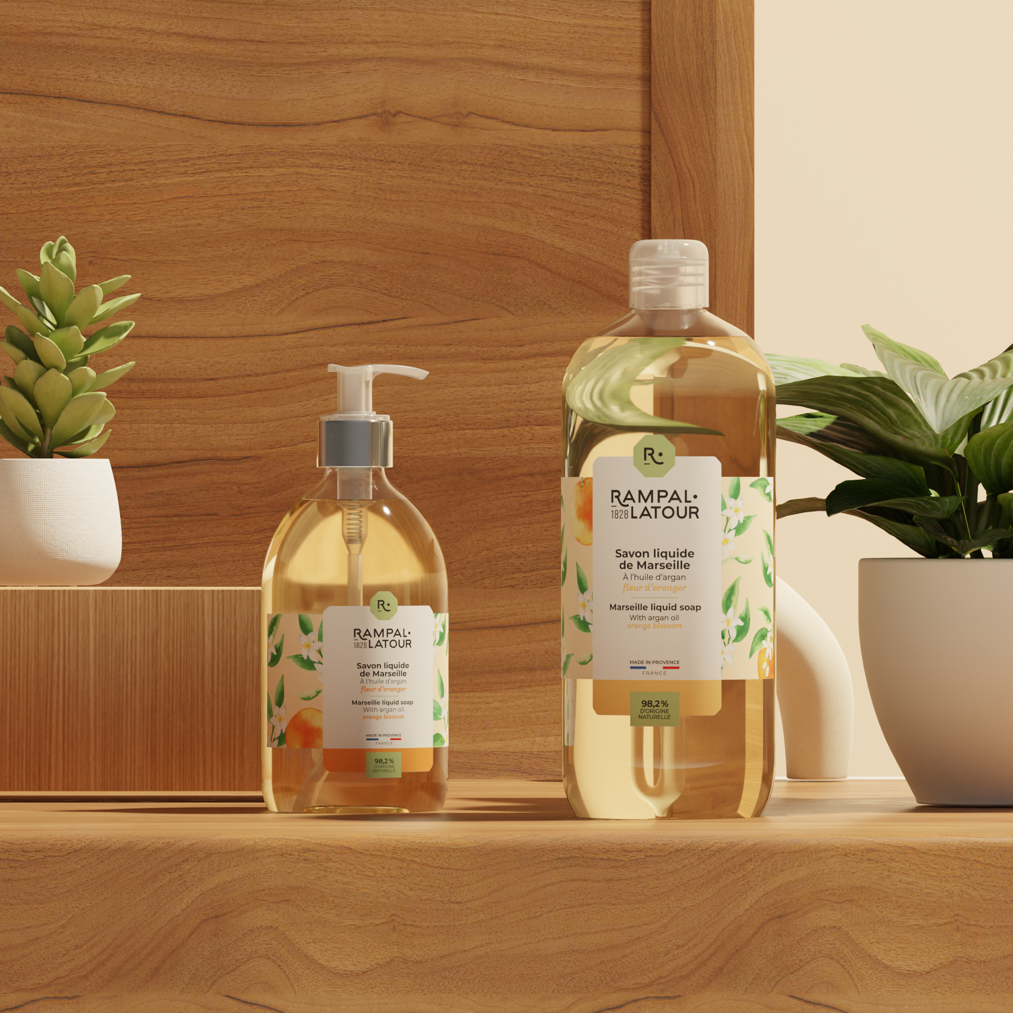 Liquid Marseille soap, orange blossom 1L