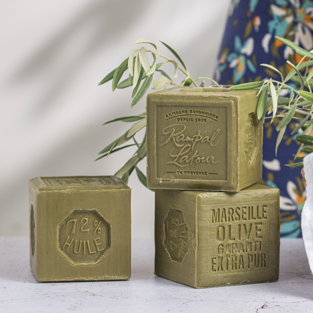 Lot of 3 Marseille soaps with olive oil