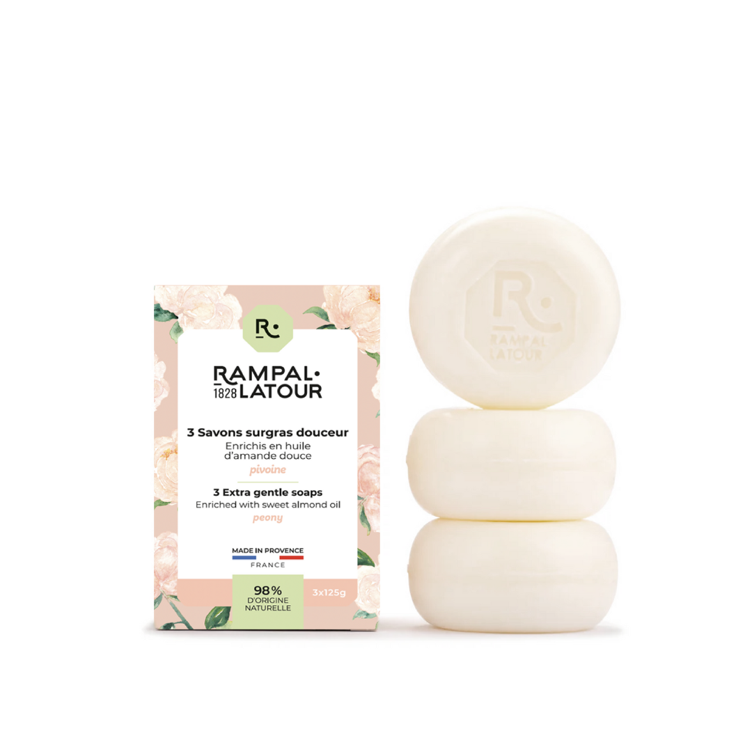 Savon rond 125g x3 pivoine