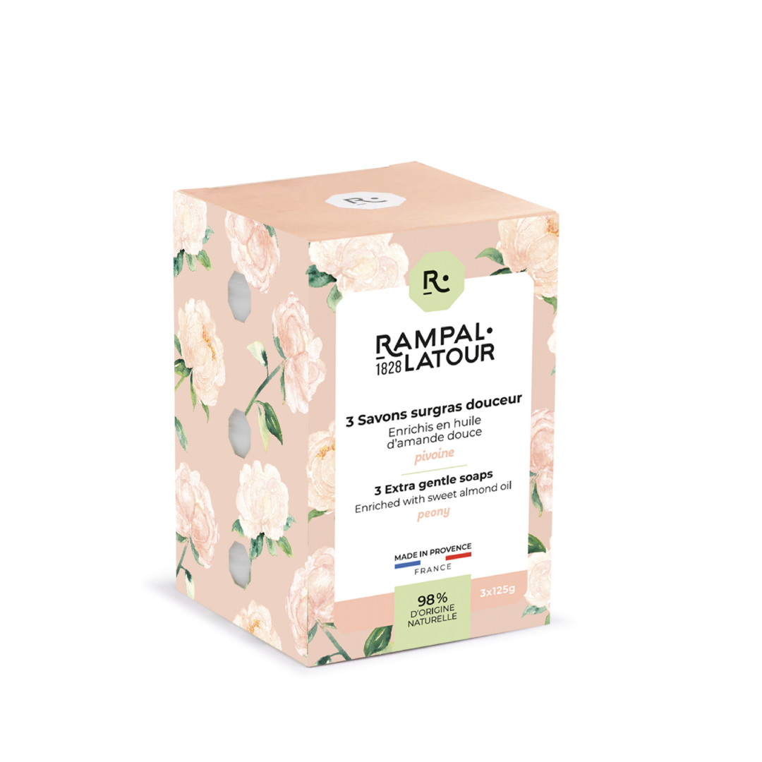Savon rond 125g x3 pivoine