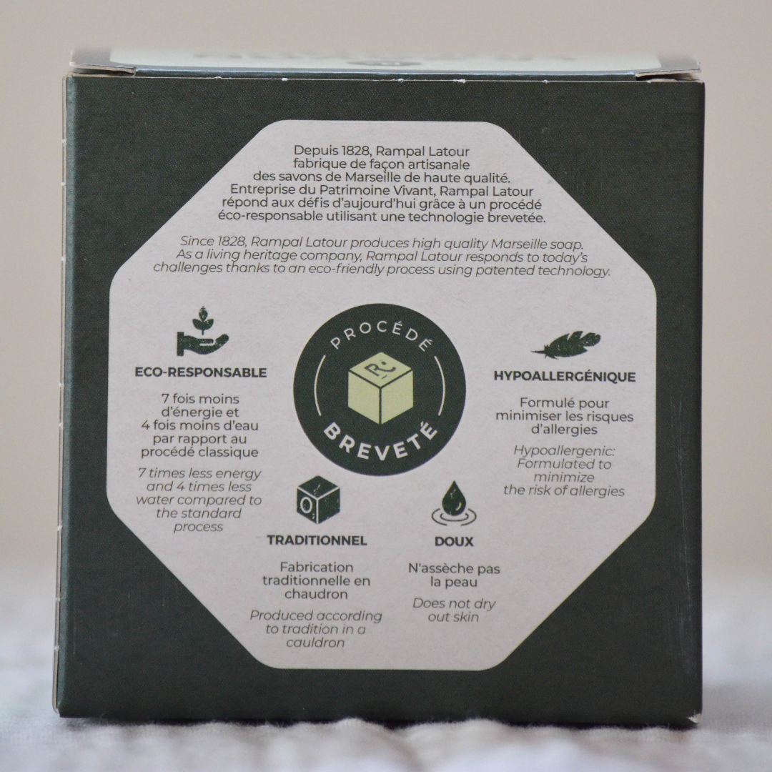 Savon de Marseille cube 600g, vert en étui