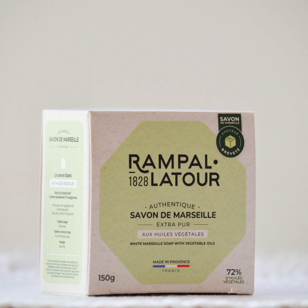 Savon de Marseille carré 150g, blanc en étui
