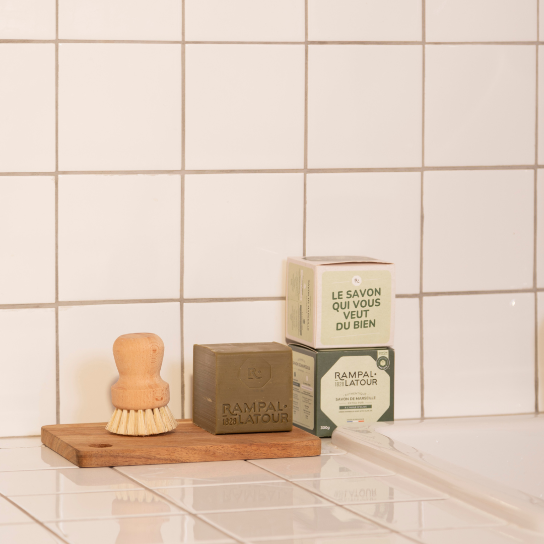 Savon de Marseille cube 300g, vert en étui