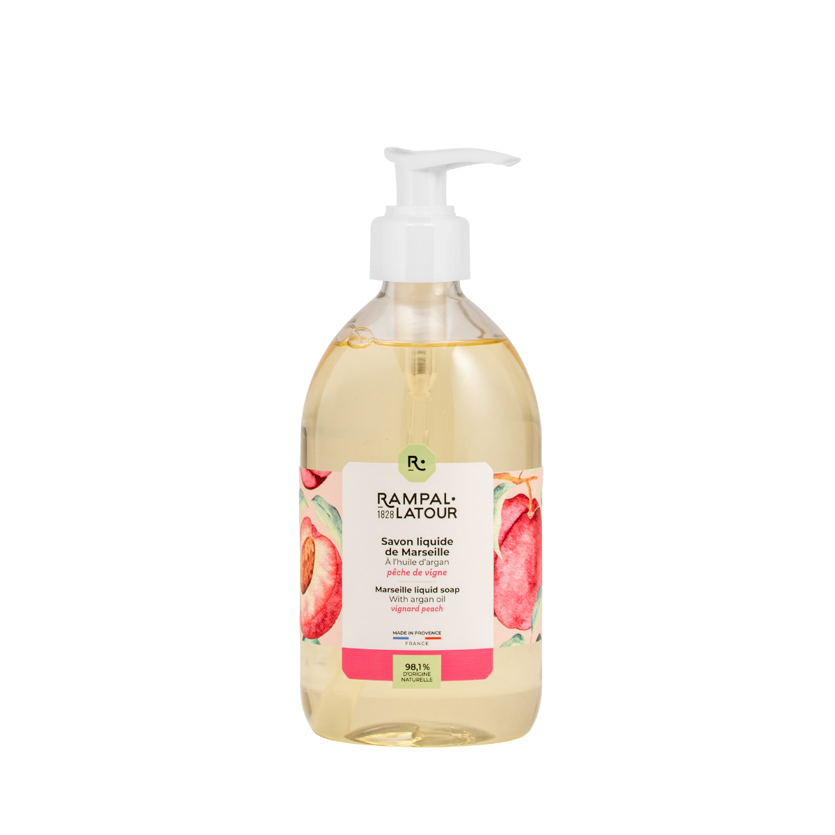 Savon liquide de Marseille Pêche de vigne 500ml