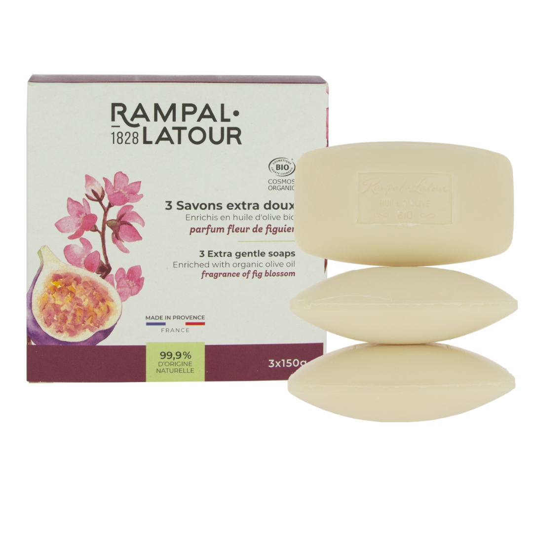 Savons surgras certifiés bio fleur de figuier 3x150g - Cosmos Organic