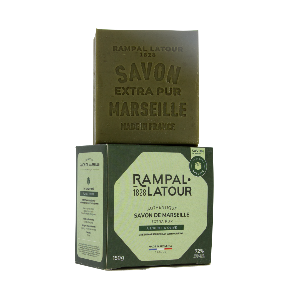 Savon de Marseille carré 150g, vert en étui