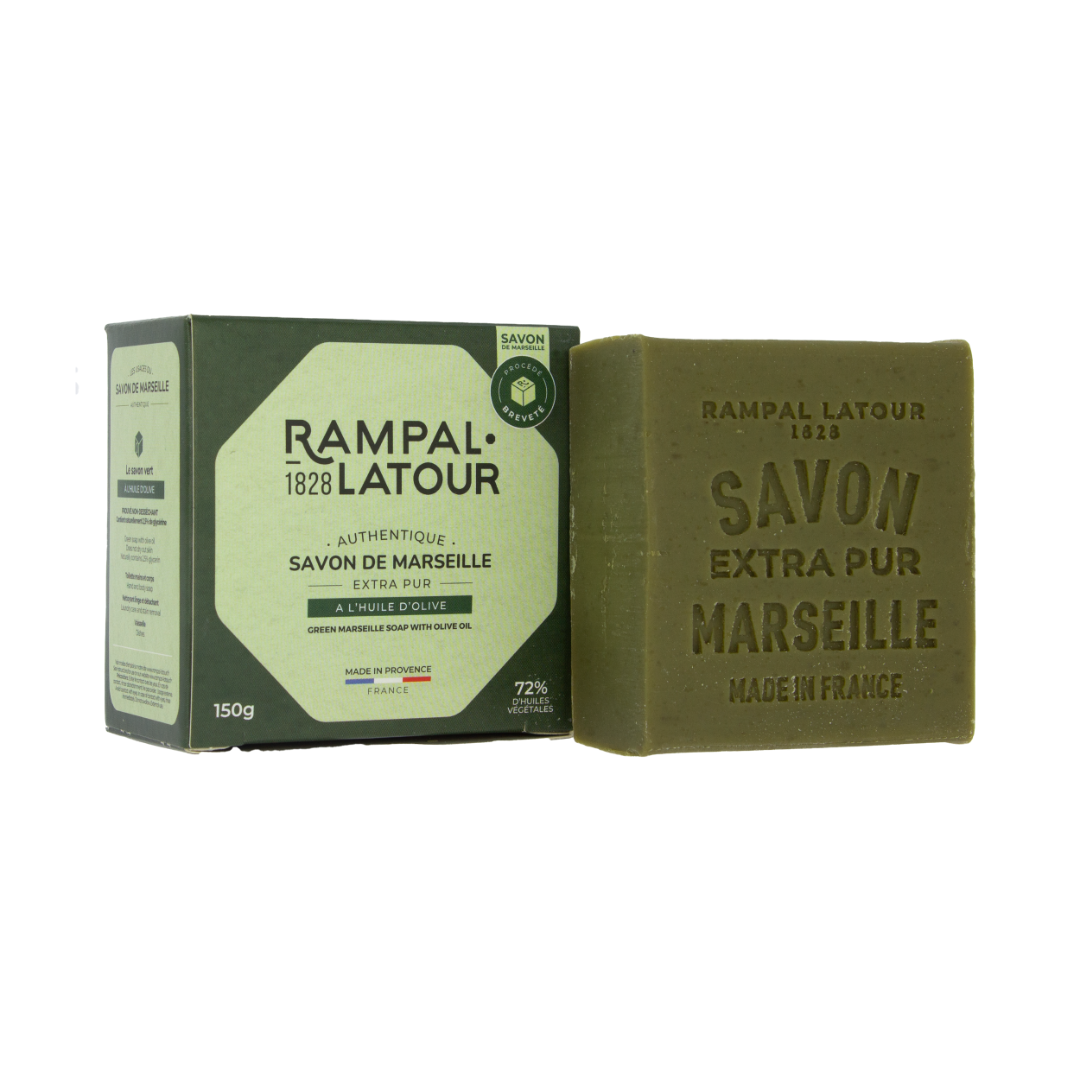 Savon de Marseille carré 150g, vert en étui
