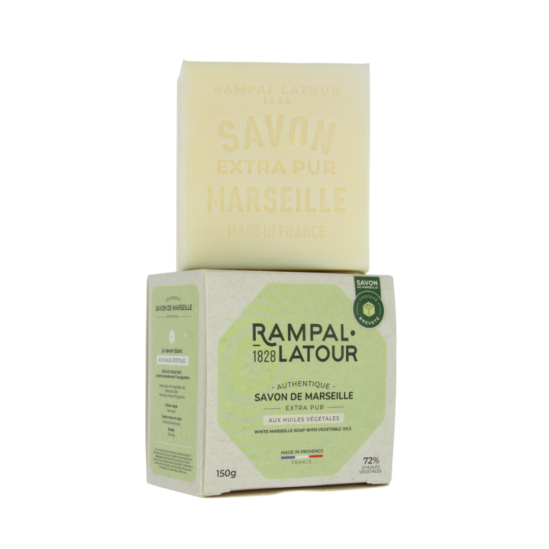 Savon de Marseille carré 150g, blanc en étui