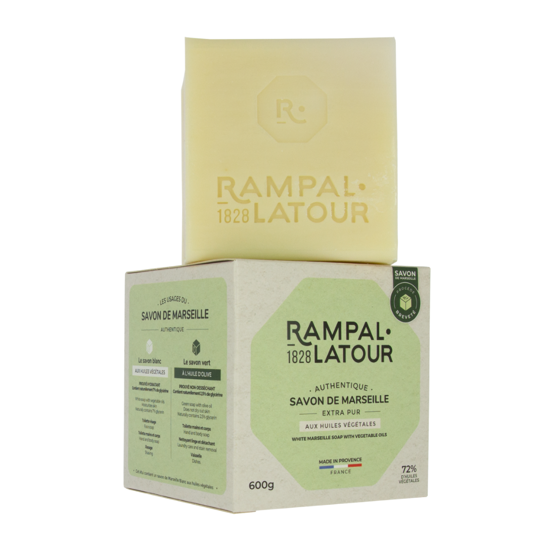 Savon de Marseille cube 600g, blanc en étui