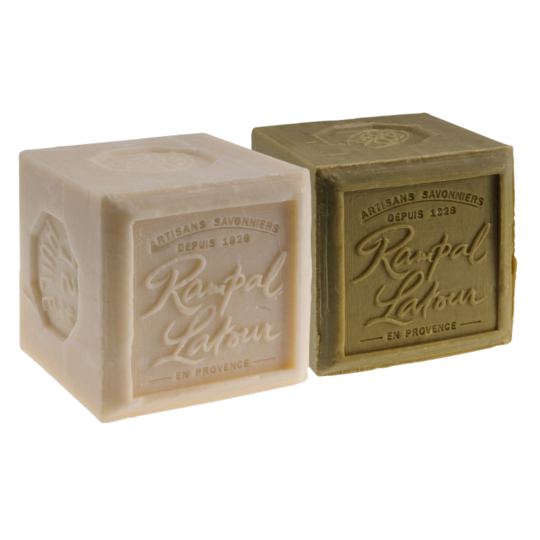 Lot de savons de Marseille Vert et Blanc 600g