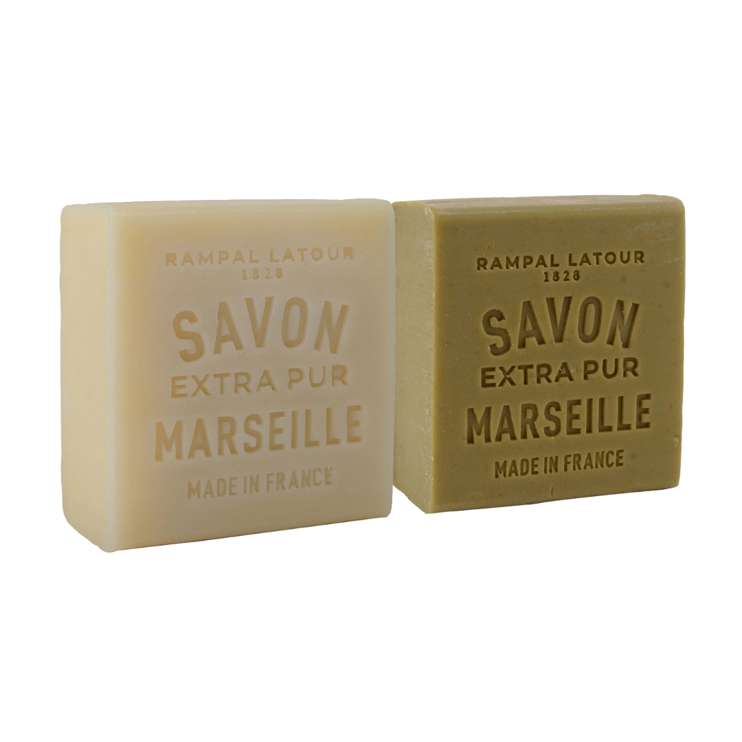 Lot de savons de Marseille Vert et Blanc 150g