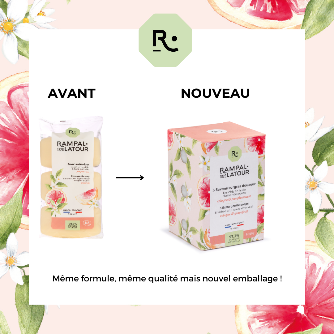 Savon surgras Cologne Pamplemousse 3x125g