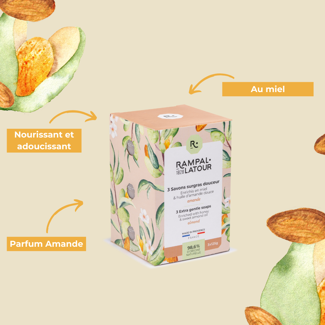 Almond Superfat Soap 3x125g