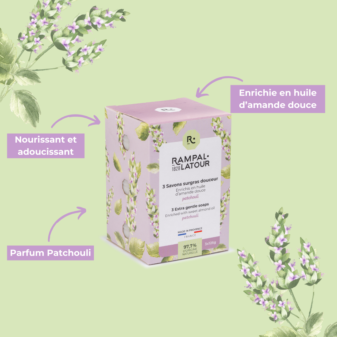 Patchouli Superfat Soap 3x125g