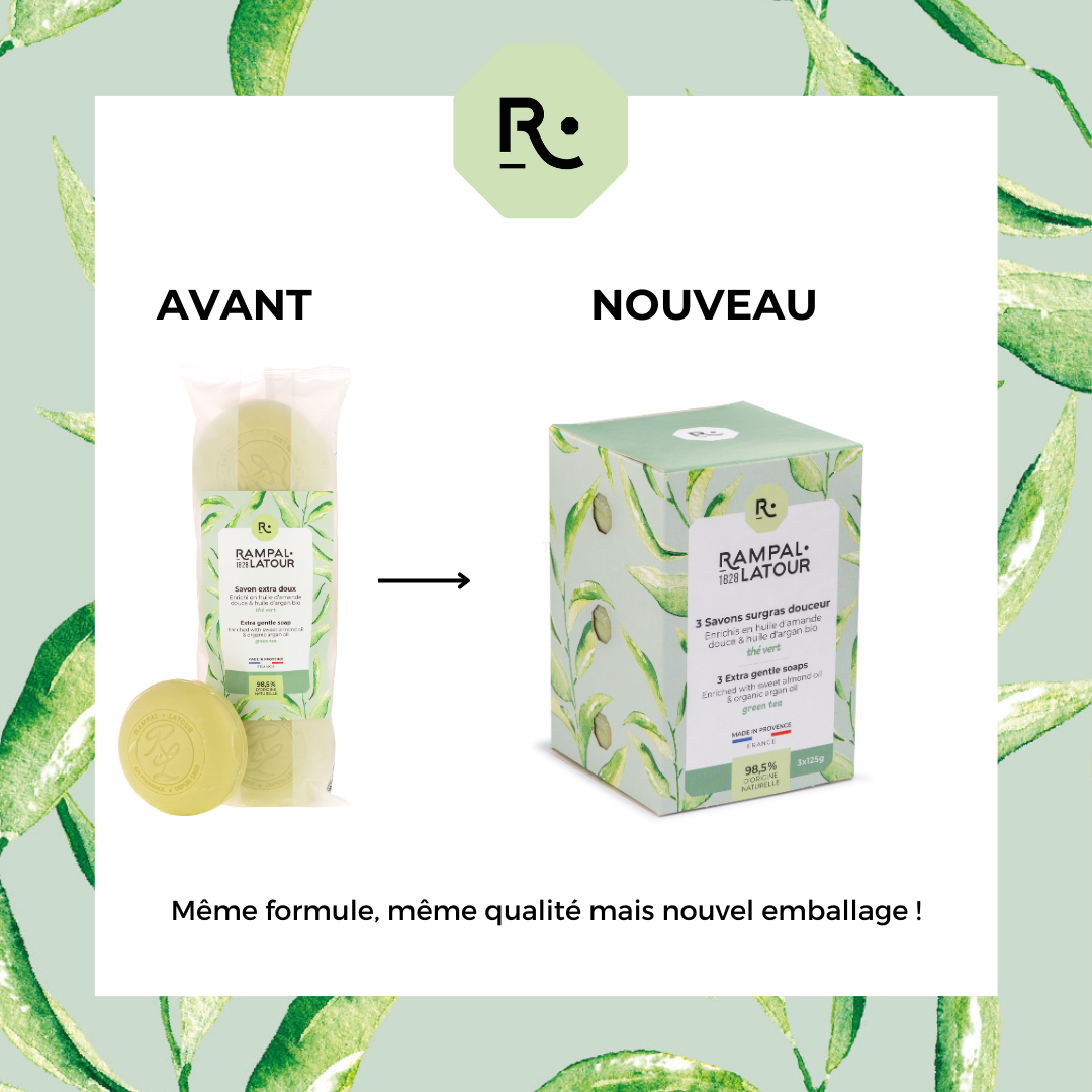 Superfatted soap Green Tea 3x125g