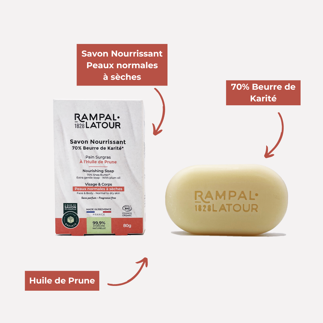 Nourishing Marseille soap, certified organic, 80g