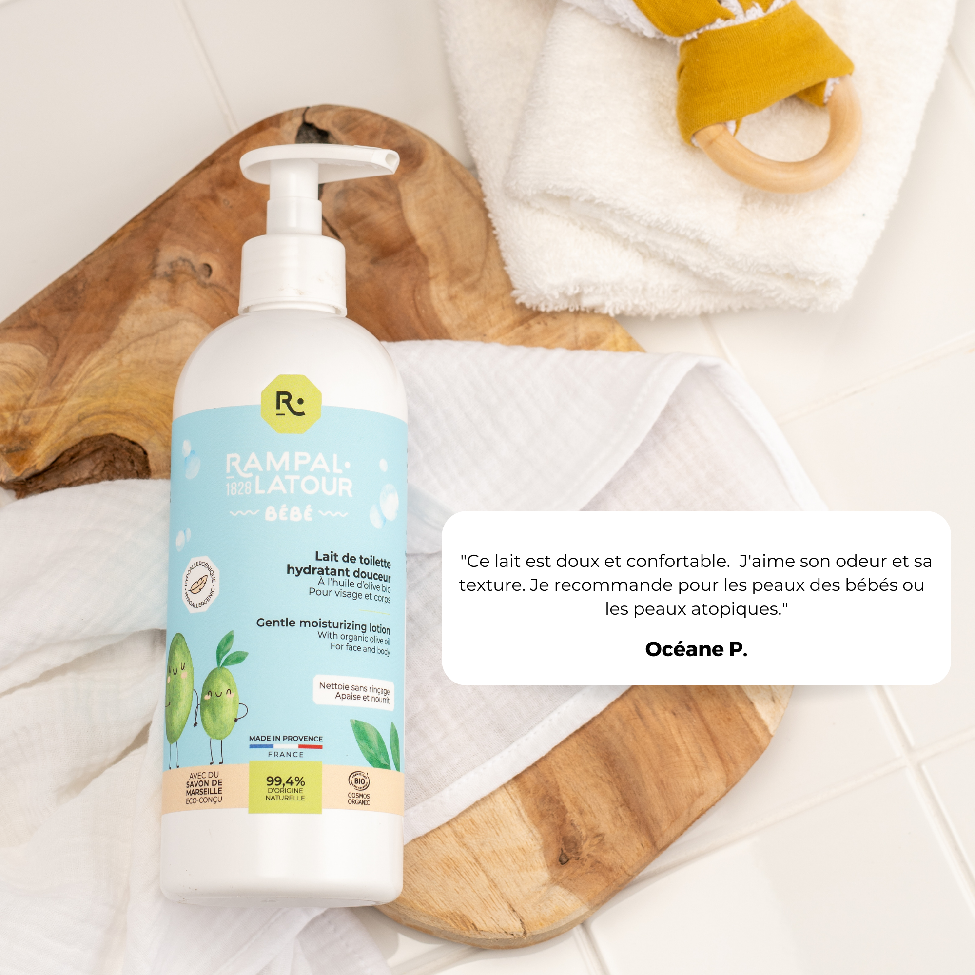 Lait de toilette hydratant douceur certifié bio 500ml - Cosmos Organic