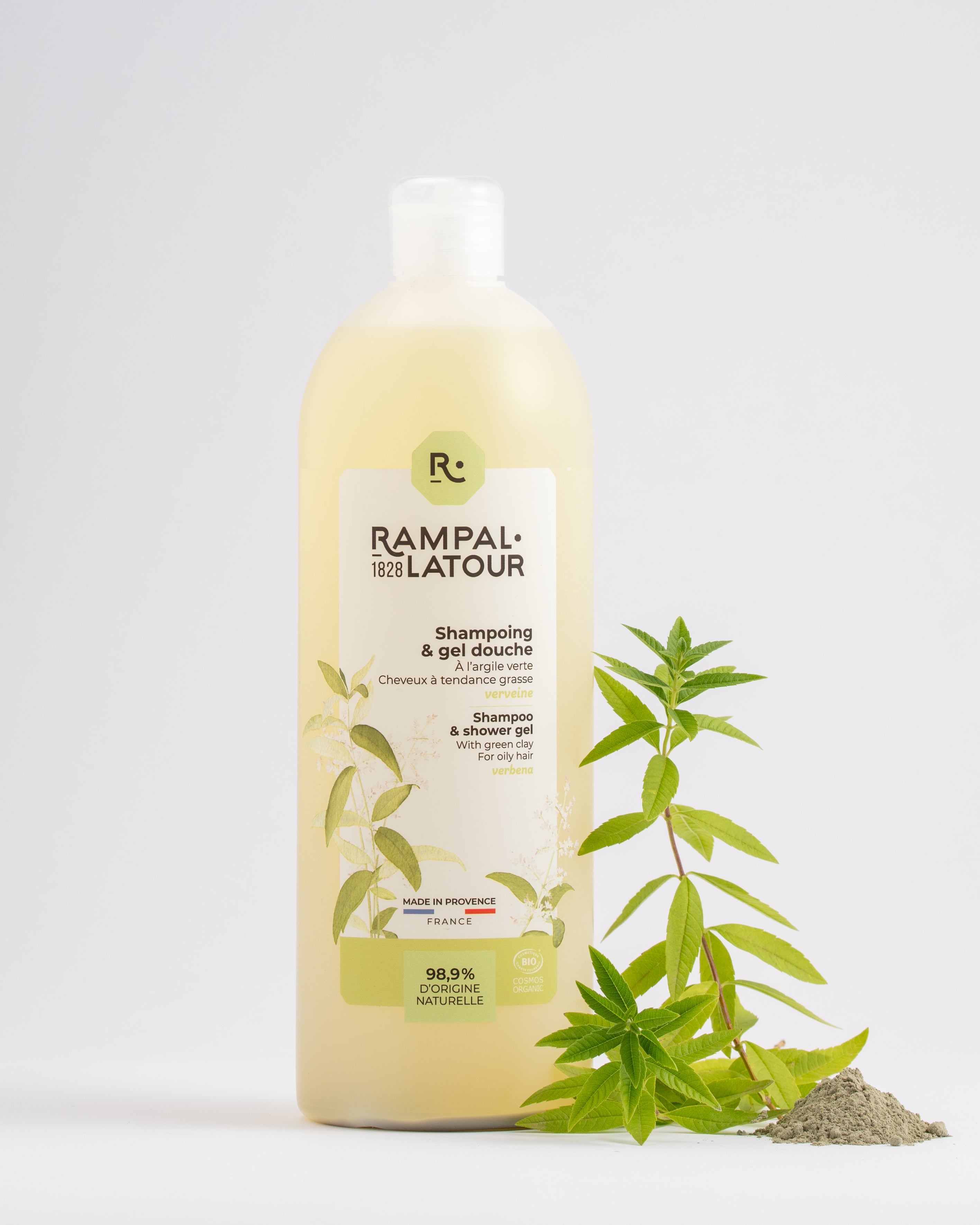 Shower shampoo certified organic Clay-Verbena 1L - Cosmos Organic