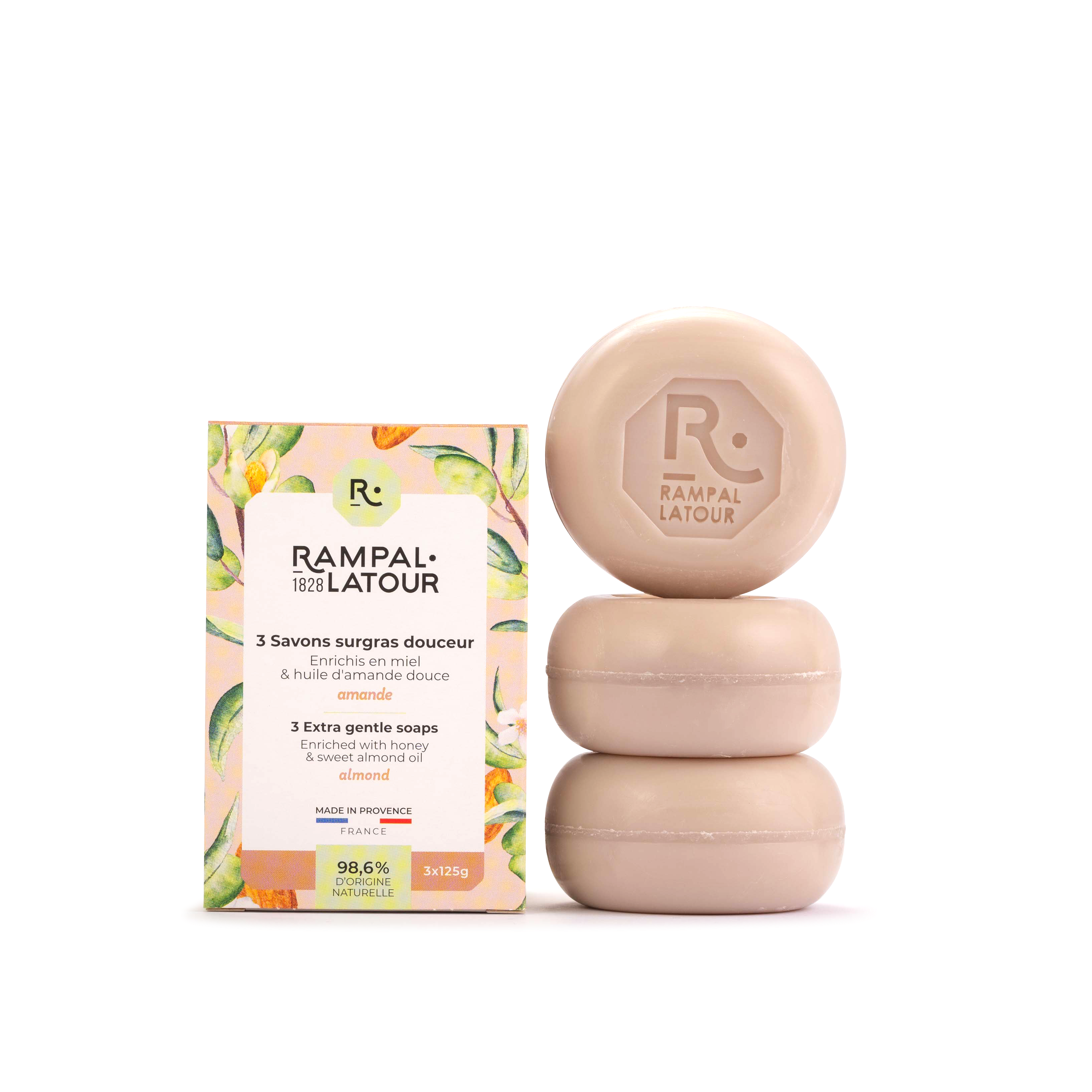 Savon surgras Amande 3x125g