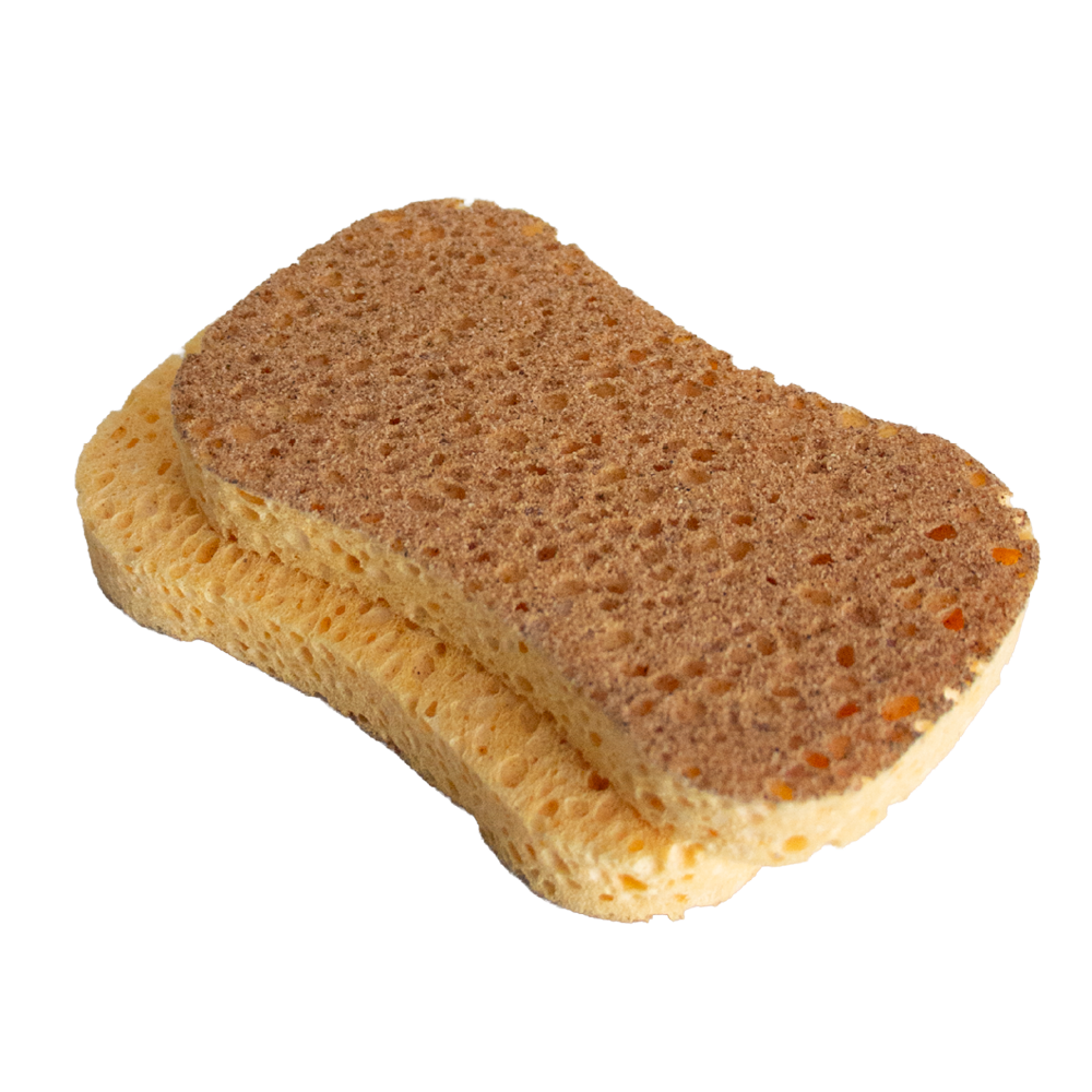 Set of 2 scouring sponges made from fruit shells