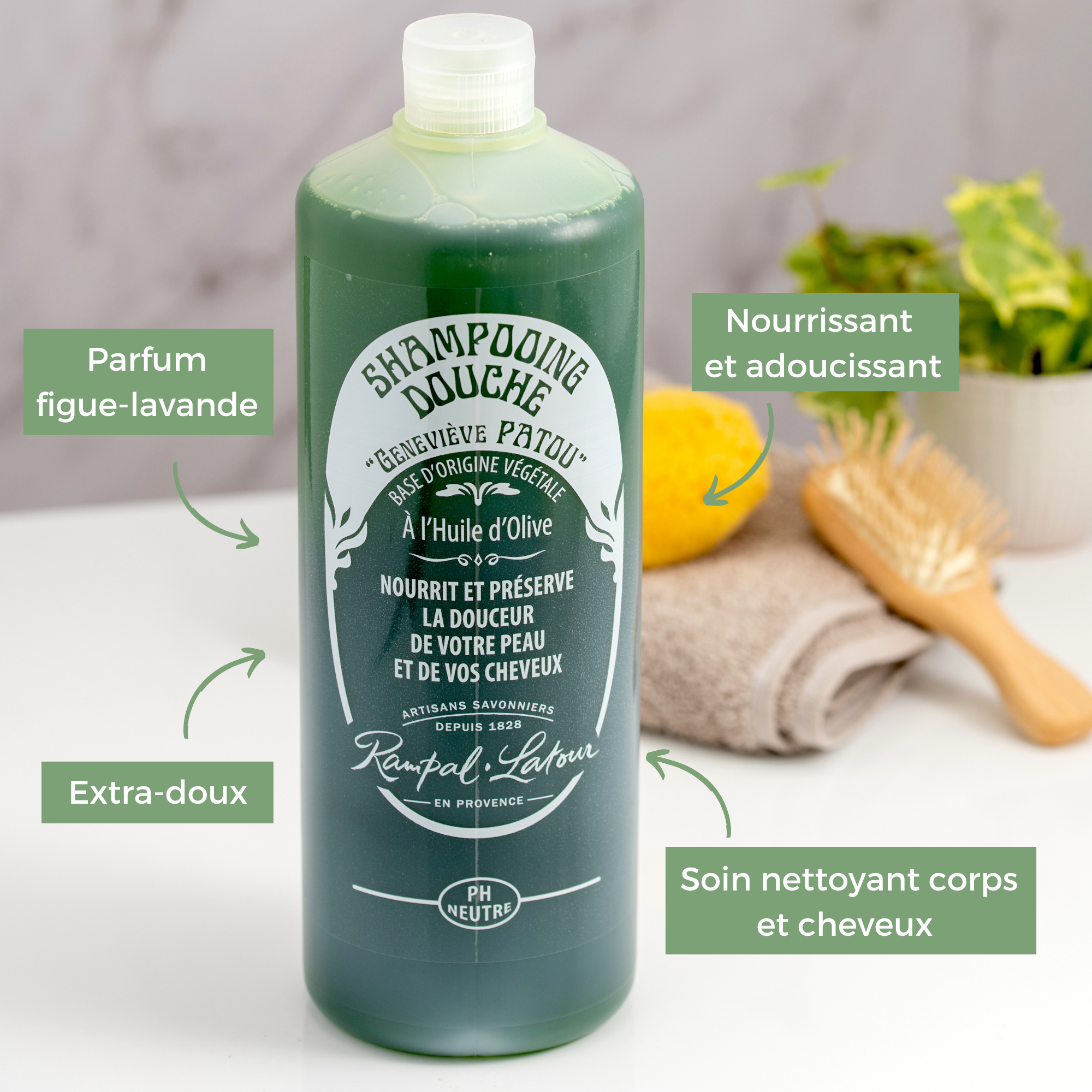 Shampoing douche historique Figue-Lavande 1L