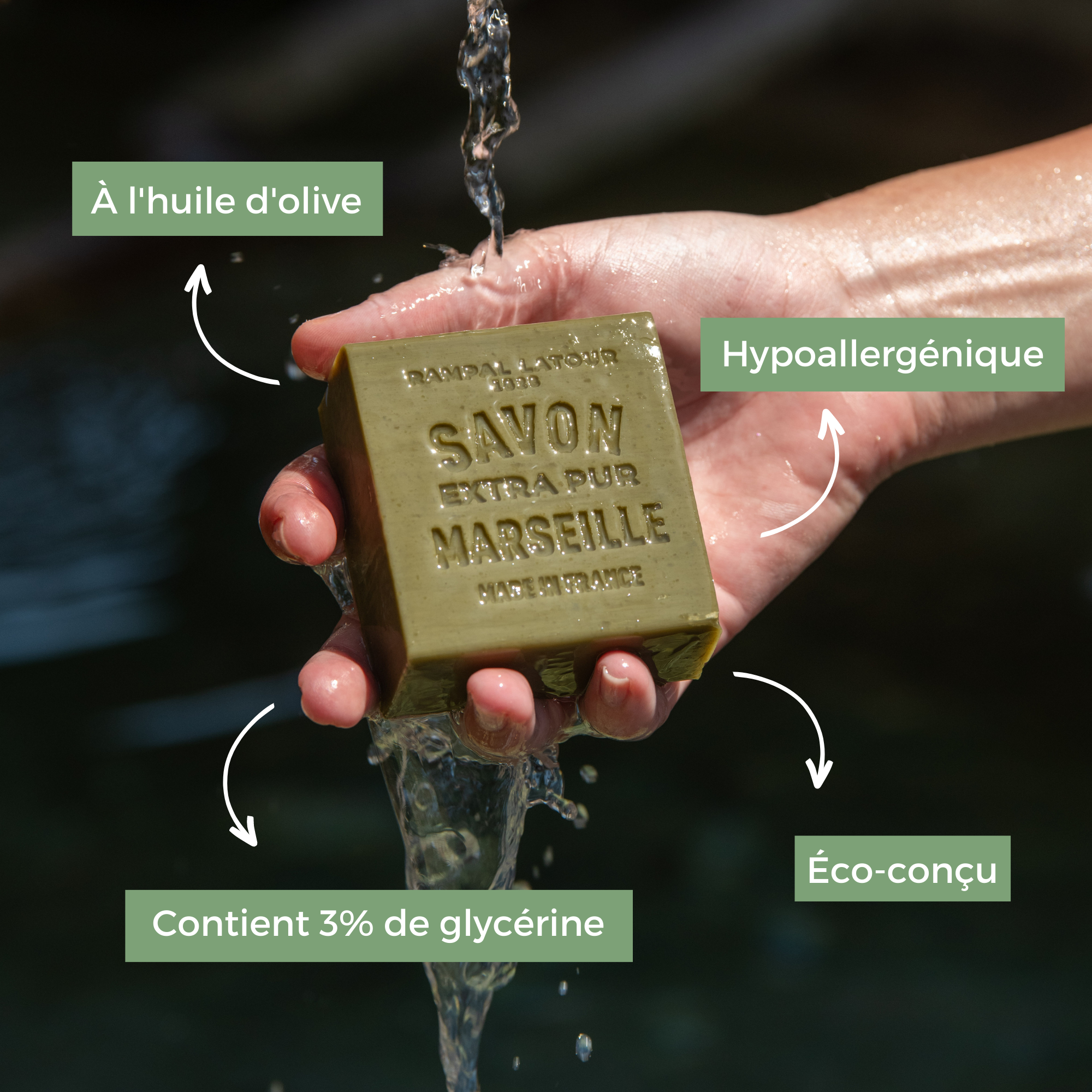 Savon de Marseille à l'huile d'olive 150g - Cosmos Natural