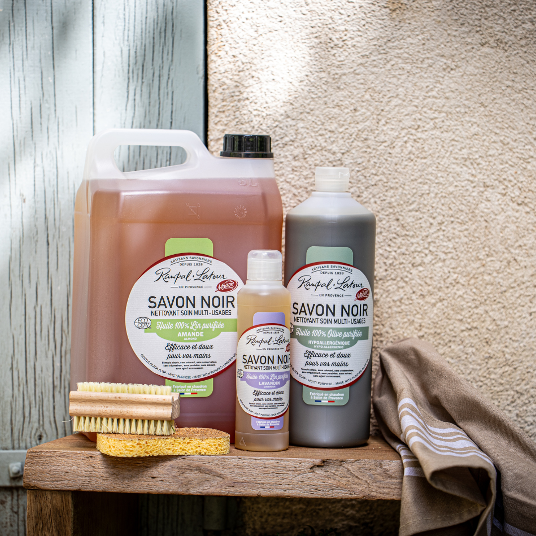 Savon noir à l'huile de lin Amande 1L - Ecodétergent