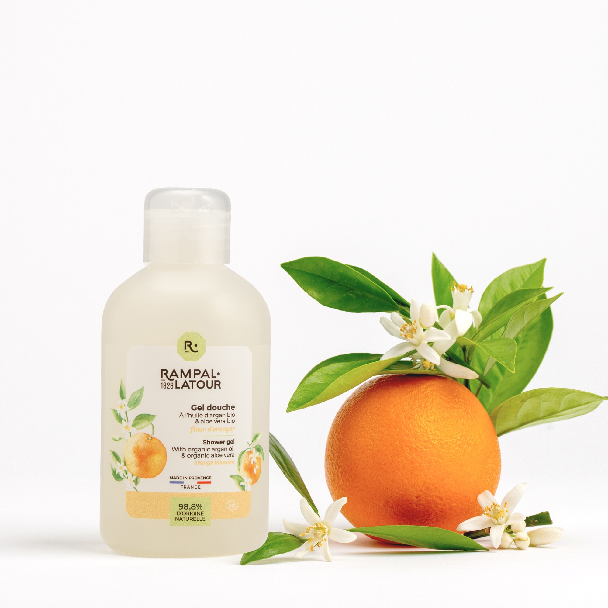 Gel douche certifié bio Fleur d'oranger 250ml - Cosmétique Bio Ecocert