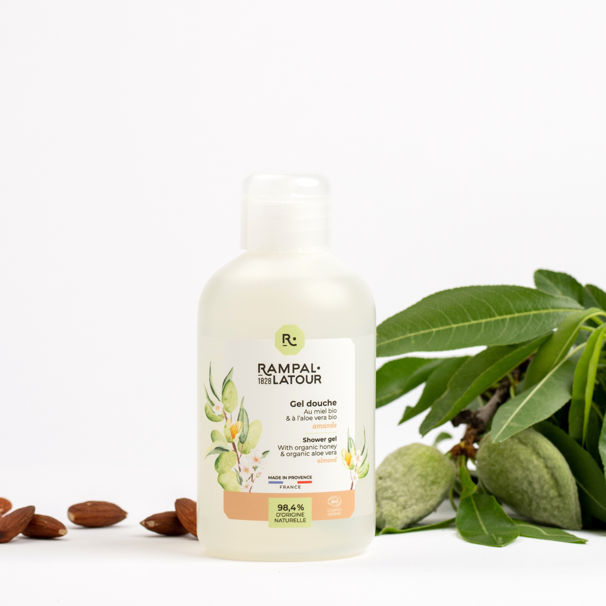 Shower gel certified organic Almond 250ml - Cosmos Organic