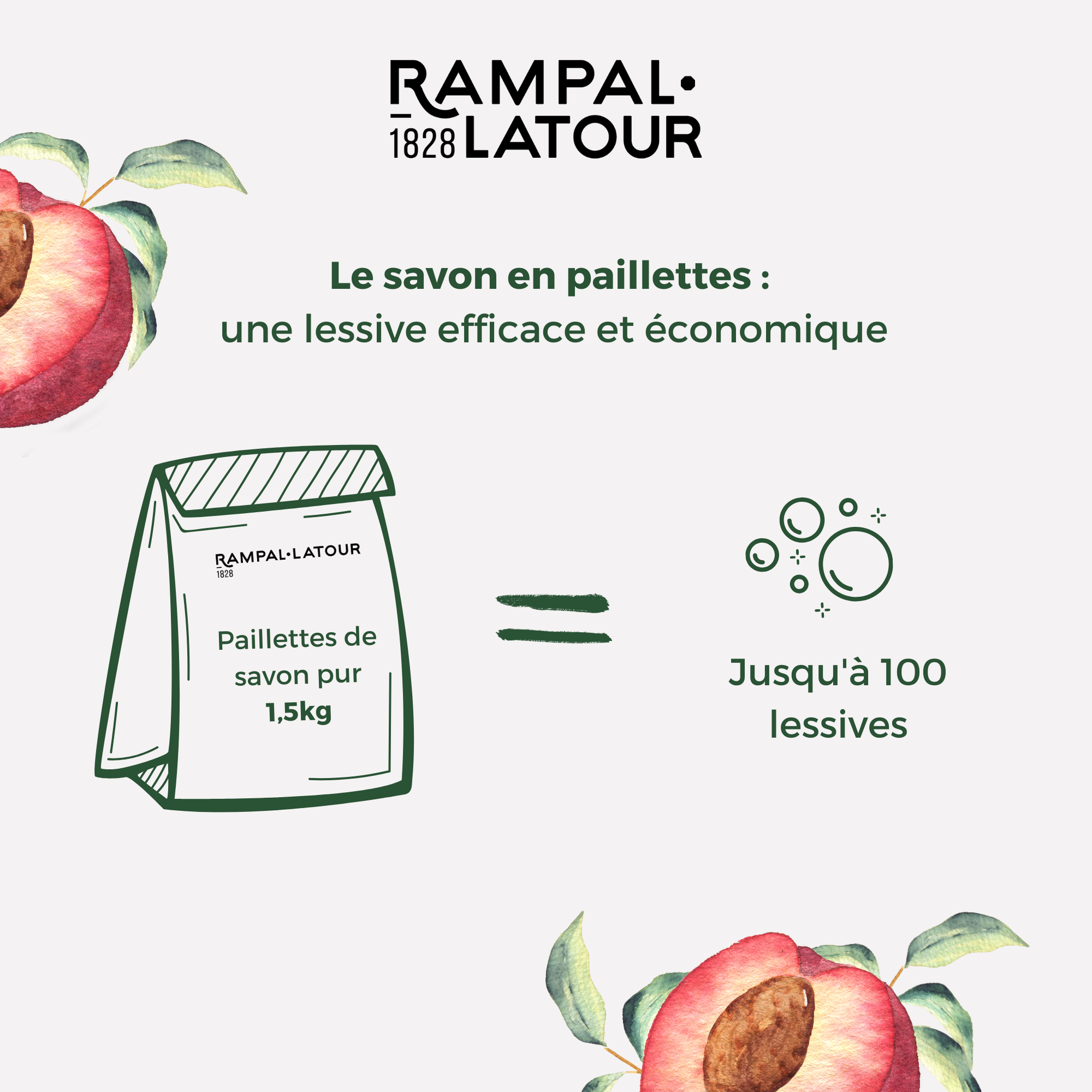 Paillettes de savon pur pour le linge Pêche 1,5kg