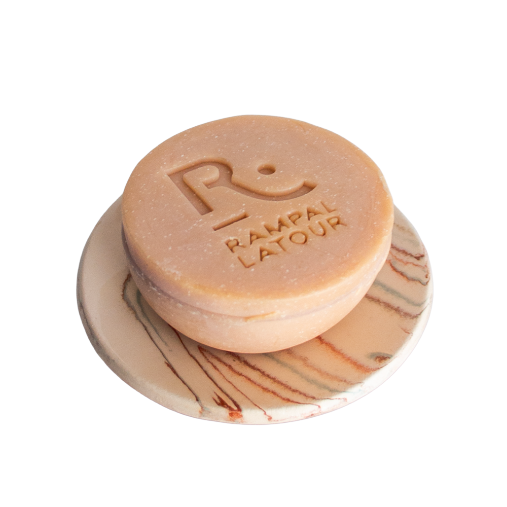 Round clay soap dish