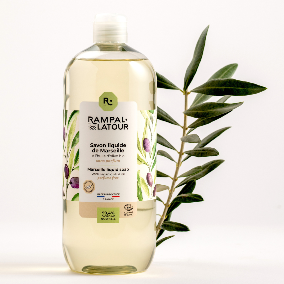 Savon liquide de Marseille certifié bio Hypoallergénique 1L - Cosmos Organic