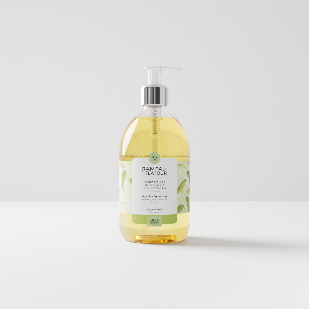 Set of Marseille liquid soap with verbena + refill