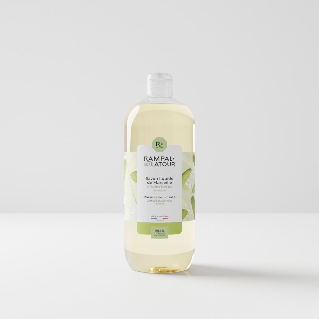 Set of Marseille liquid soap with verbena + refill