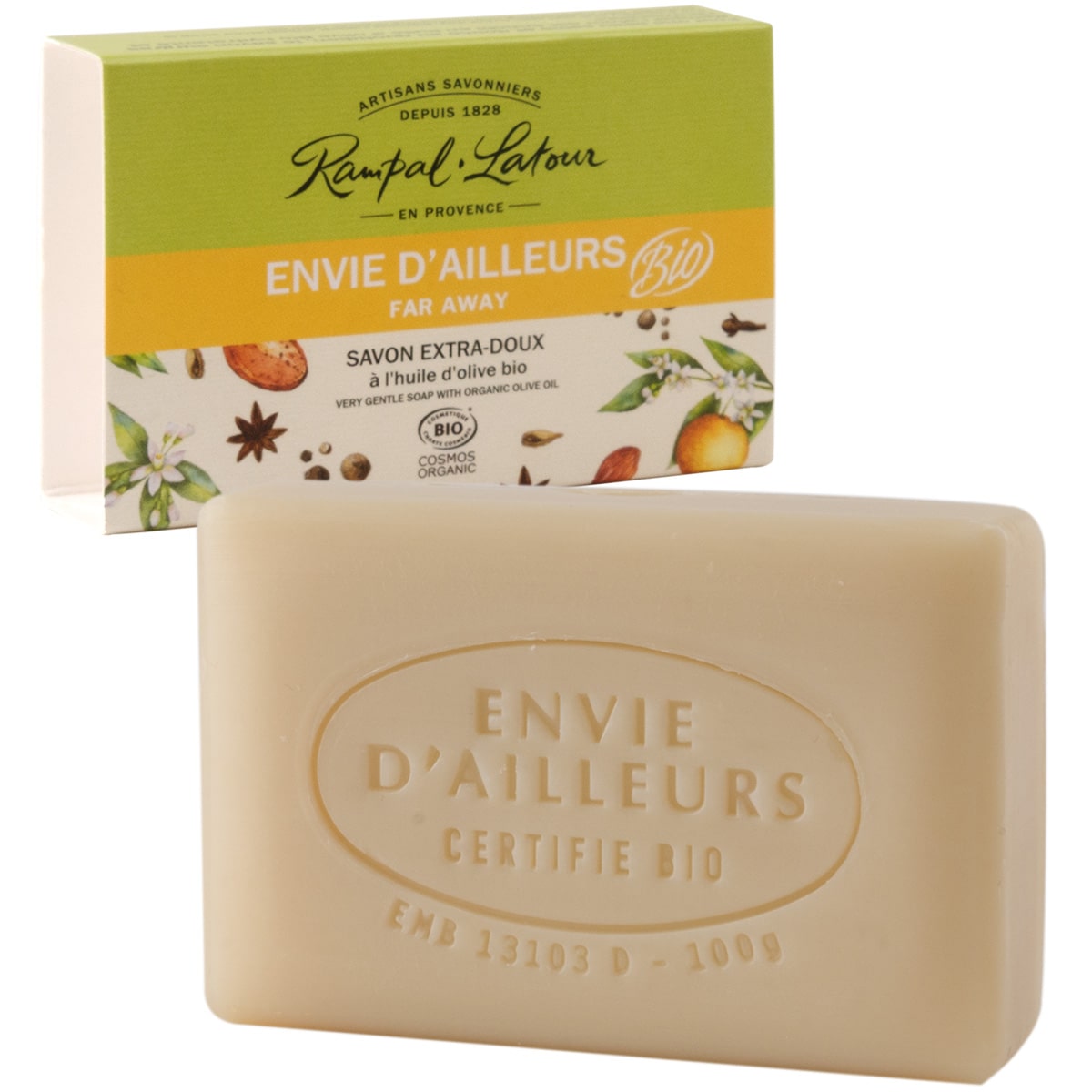Savonnette certifiée bio ''Envie d'ailleurs'' 100g - Cosmos Organic