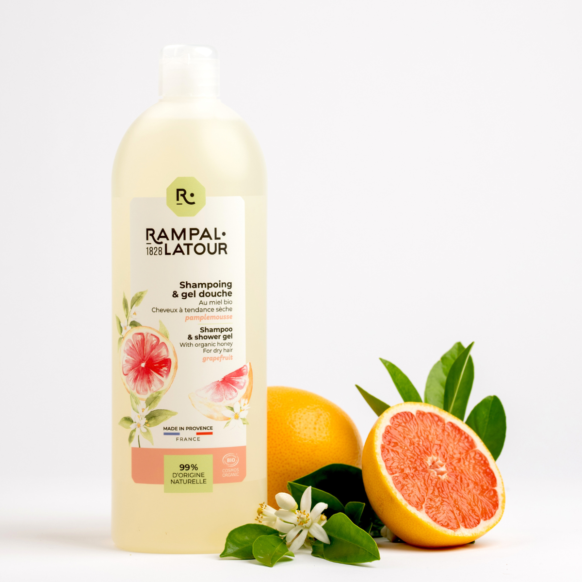Shampoing douche certifié bio Pamplemousse 1L - Cosmos Organic